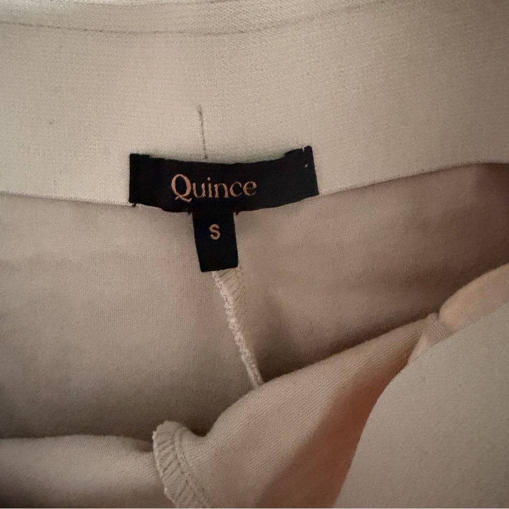 Quince Ultra Stretch Ponte Super Wide Leg Pants Small Ecru - Picture 5 of 10